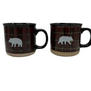 White River Red & Black Plaid Mama and Papa Bear Coffee Mugs